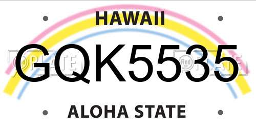 GQK5535 Hawaii License Plate