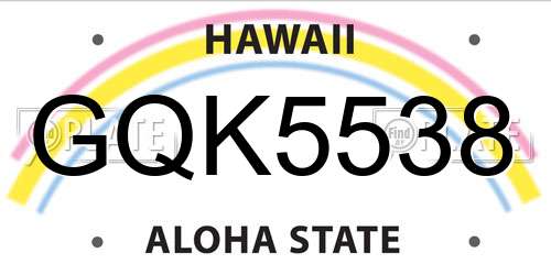 GQK5538 Hawaii License Plate