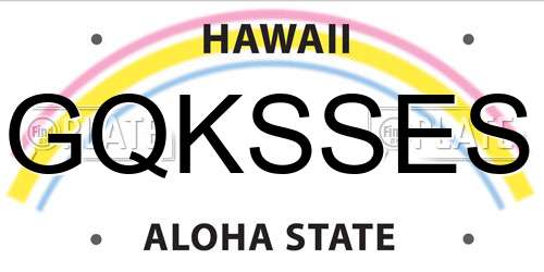 GQKSSES Hawaii License Plate