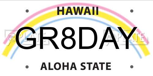 GR8DAY Hawaii License Plate