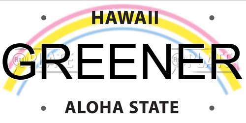 GREENER Hawaii License Plate