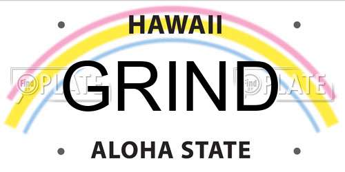 GRIND Hawaii License Plate