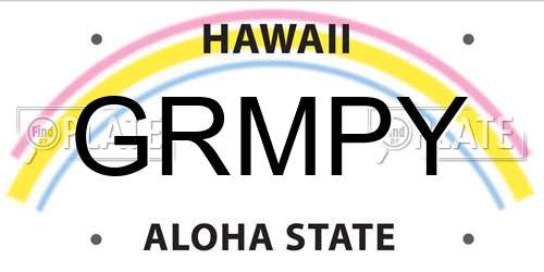 GRMPY Hawaii License Plate