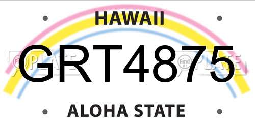 GRT4875 Hawaii License Plate
