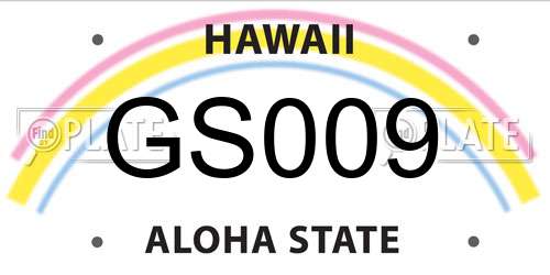 GS009 Hawaii License Plate