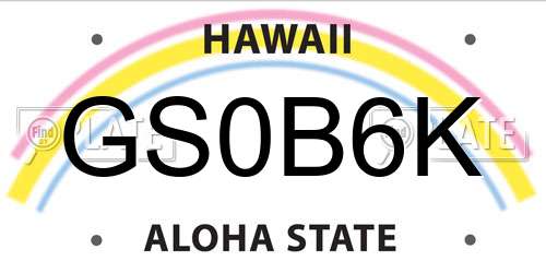 GS0B6K Hawaii License Plate