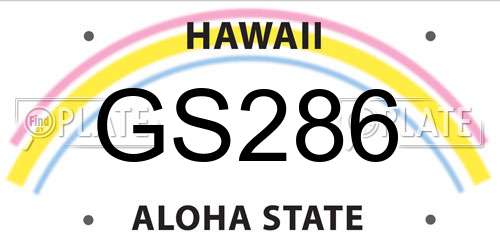 GS286 Hawaii License Plate