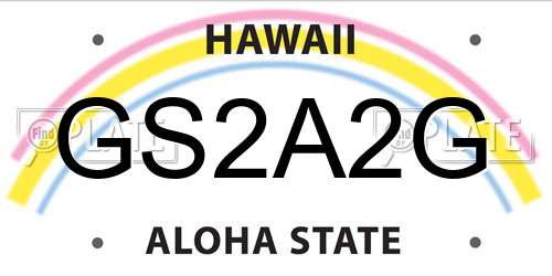 GS2A2G Hawaii License Plate