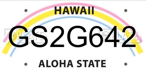 GS2G642 Hawaii License Plate