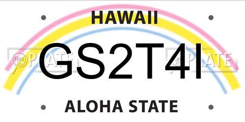 GS2T4I Hawaii License Plate