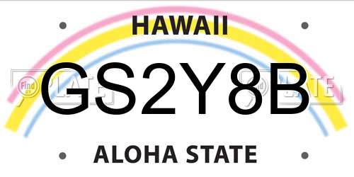 GS2Y8B Hawaii License Plate