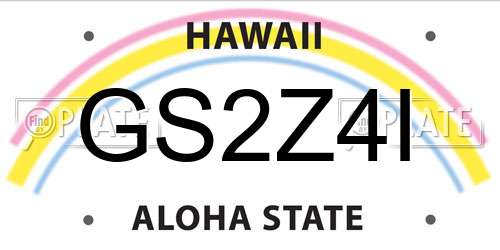 GS2Z4I Hawaii License Plate