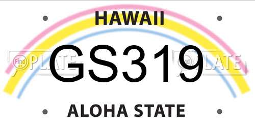 GS319 Hawaii License Plate