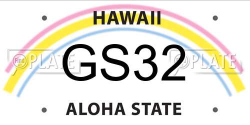 GS32 Hawaii License Plate