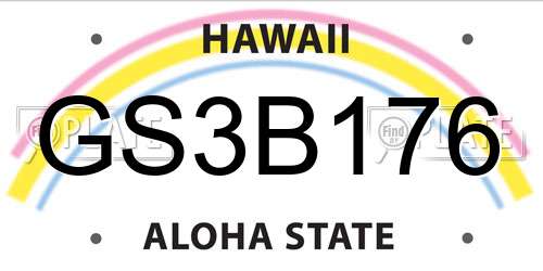 GS3B176 Hawaii License Plate