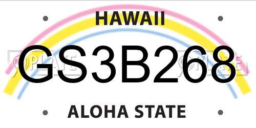 GS3B268 Hawaii License Plate