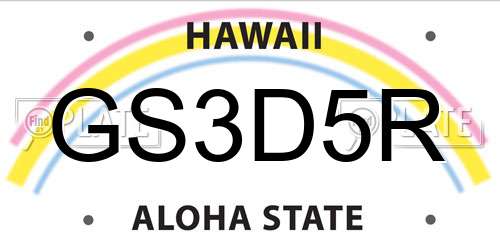 GS3D5R Hawaii License Plate