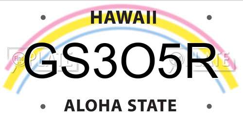 GS3O5R Hawaii License Plate