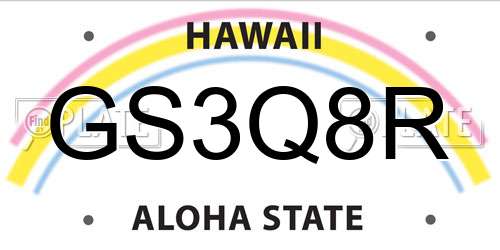 GS3Q8R Hawaii License Plate