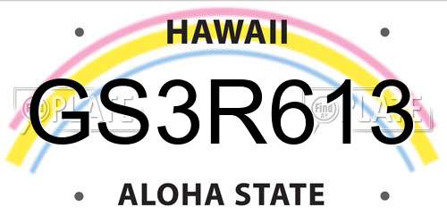 GS3R613 Hawaii License Plate