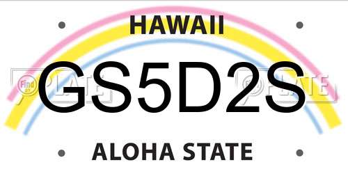 GS5D2S Hawaii License Plate