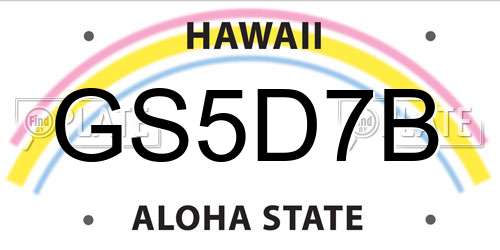 GS5D7B Hawaii License Plate