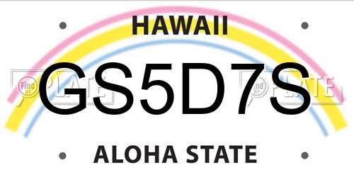 GS5D7S Hawaii License Plate