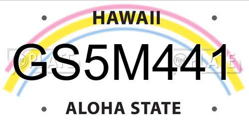 GS5M441 Hawaii License Plate