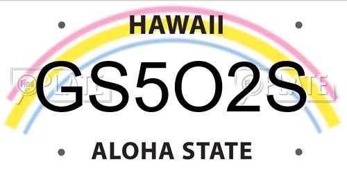 GS5O2S Hawaii License Plate