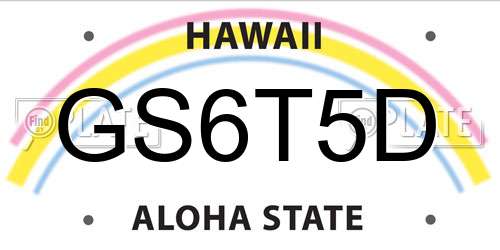 GS6T5D Hawaii License Plate