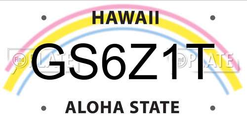 GS6Z1T Hawaii License Plate