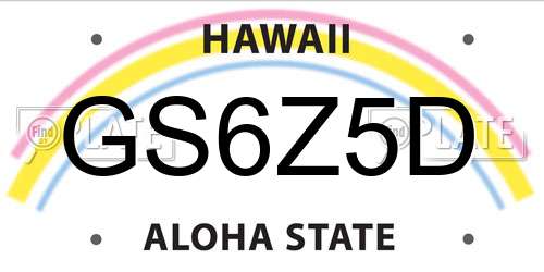 GS6Z5D Hawaii License Plate