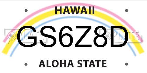 GS6Z8D Hawaii License Plate