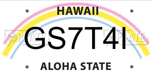 GS7T4I Hawaii License Plate