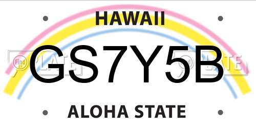 GS7Y5B Hawaii License Plate