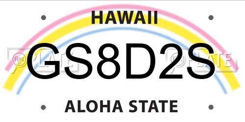 GS8D2S Hawaii License Plate