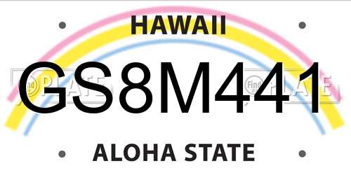 GS8M441 Hawaii License Plate