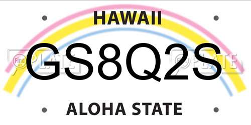 GS8Q2S Hawaii License Plate