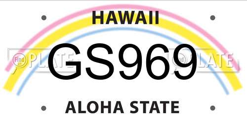 GS969 Hawaii License Plate