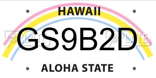 GS9B2D Hawaii License Plate