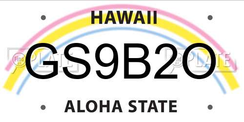 GS9B2O Hawaii License Plate