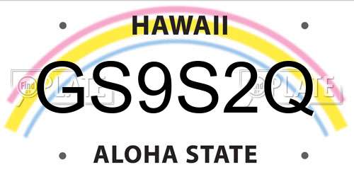 GS9S2Q Hawaii License Plate