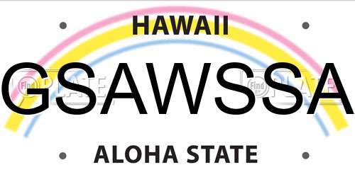 GSAWSSA Hawaii License Plate