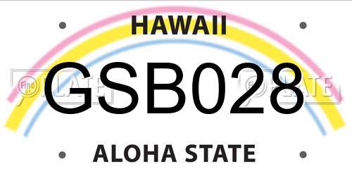 GSB028 Hawaii License Plate