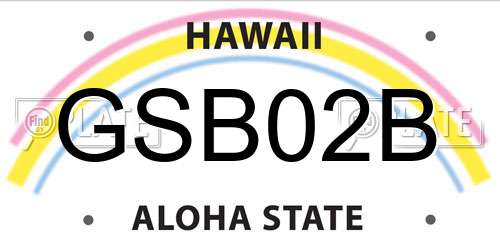 GSB02B Hawaii License Plate
