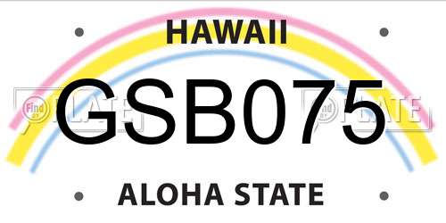 GSB075 Hawaii License Plate