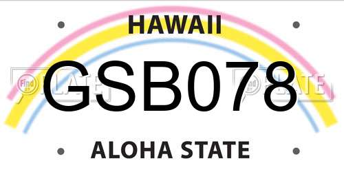 GSB078 Hawaii License Plate