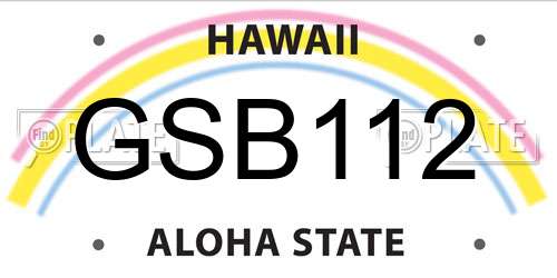 GSB112 Hawaii License Plate