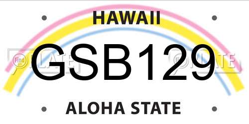 GSB129 Hawaii License Plate
