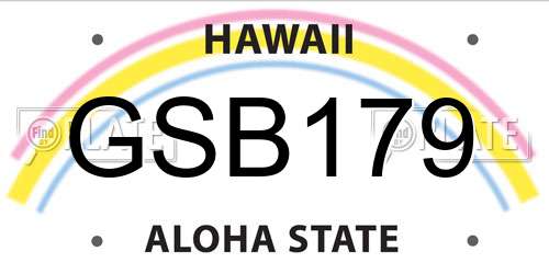 GSB179 Hawaii License Plate